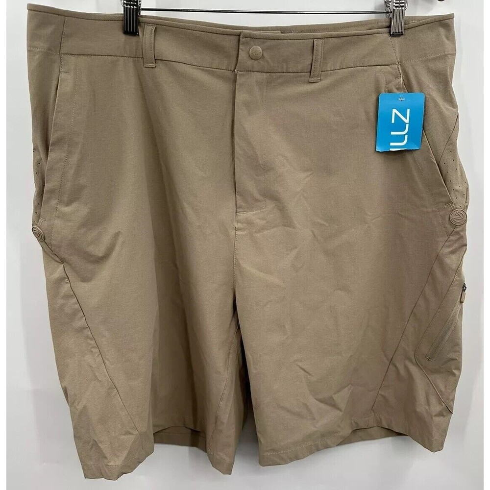 Gillz Mens Extreme Bonded Shorts‎ Beige Fishing Nylon Blend Stretch Shorts XL